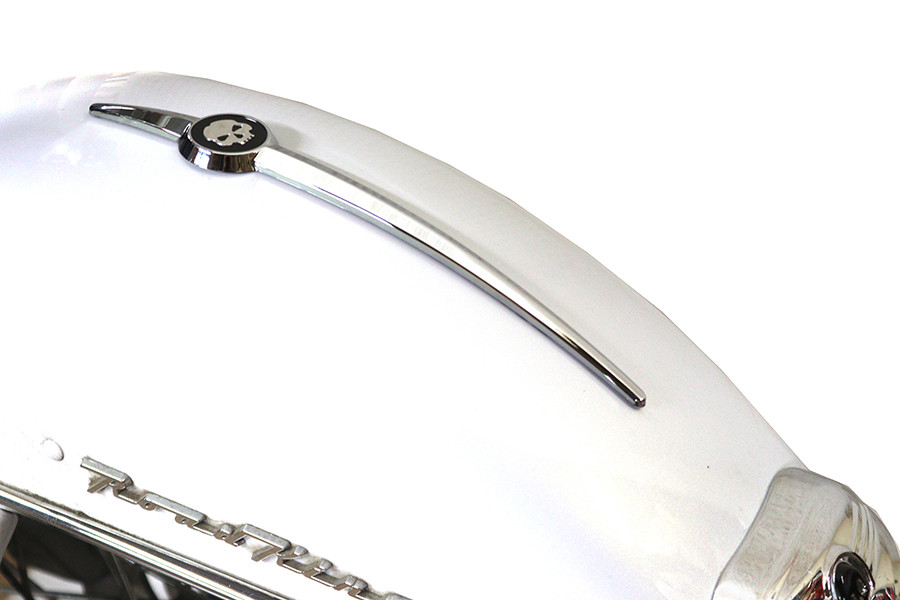 Wyatt Gatling #DUTY 50% - Chrome Front Fender Trim Spear with Skull