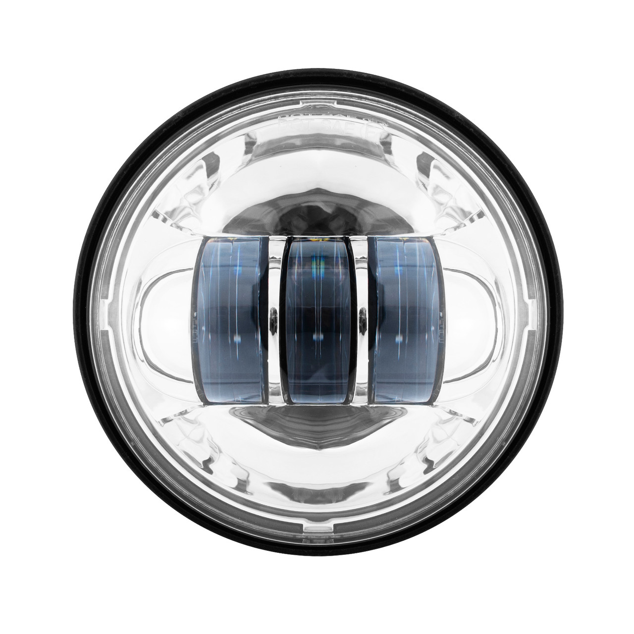 Hogworks 7" Led Chrome Headlight (daymaker Replacement) with Auxiliary Passing Lamps for Harley® Touring & Softail