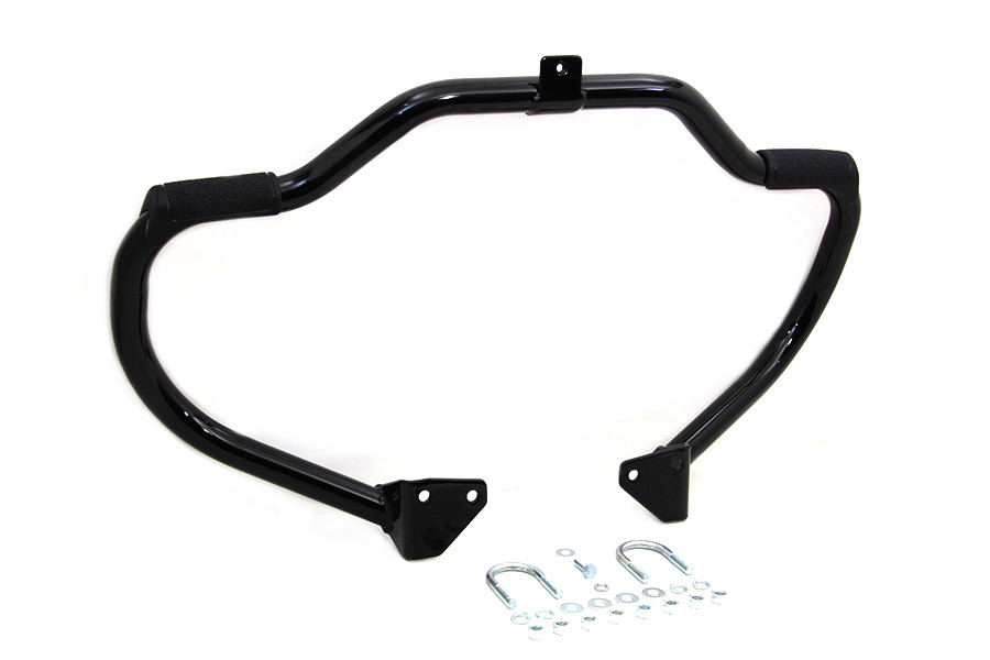 V-Twin - Black Front Engine Bar with Footpeg Pads