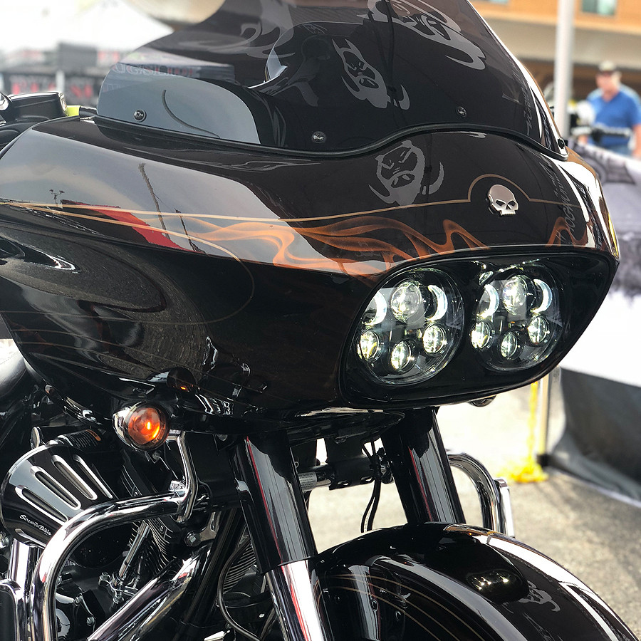 Hogworks Dual Led Blackout Headlight for Harley® Road Glide '98-'13