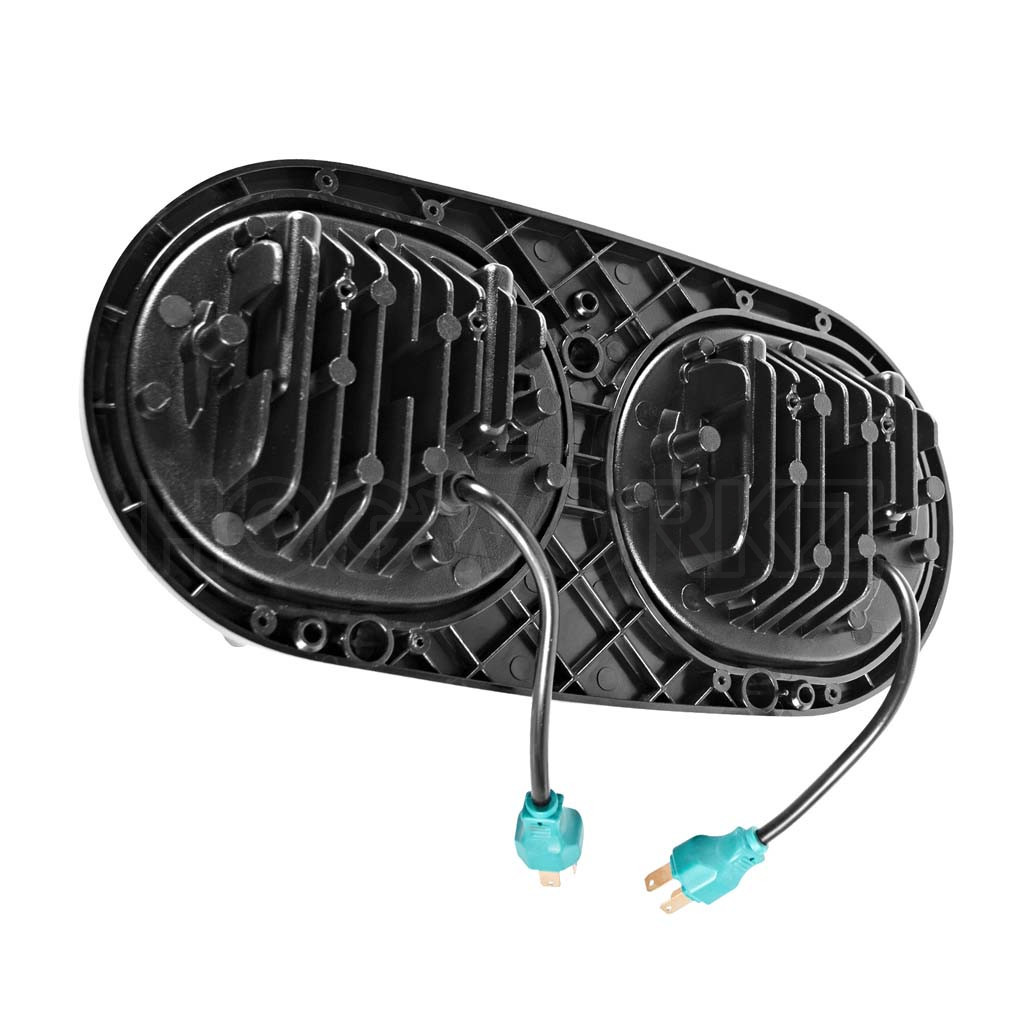 Hogworks Dual Led Chrome Halomaker® Headlight for Harley® Road Glide '98-'13