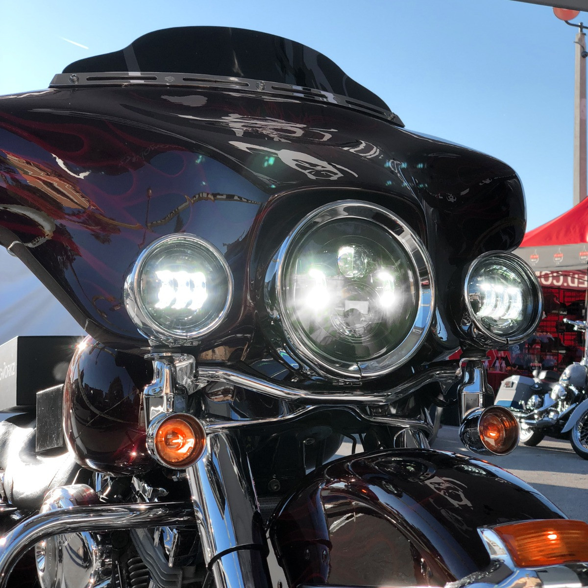 Hogworks Blackout 4.5" Led Auxiliary Passing Lamps for Harley® & Indian®