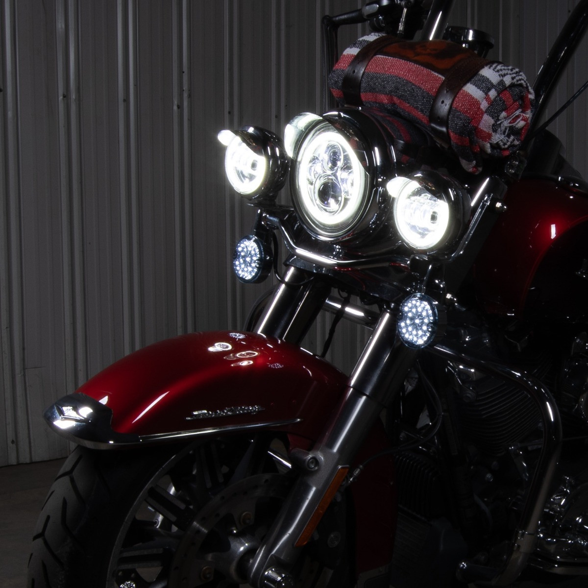 Hogworks Chrome 4.5" Led Halomaker® Auxiliary Passing Lamps for Harley® & Indian®