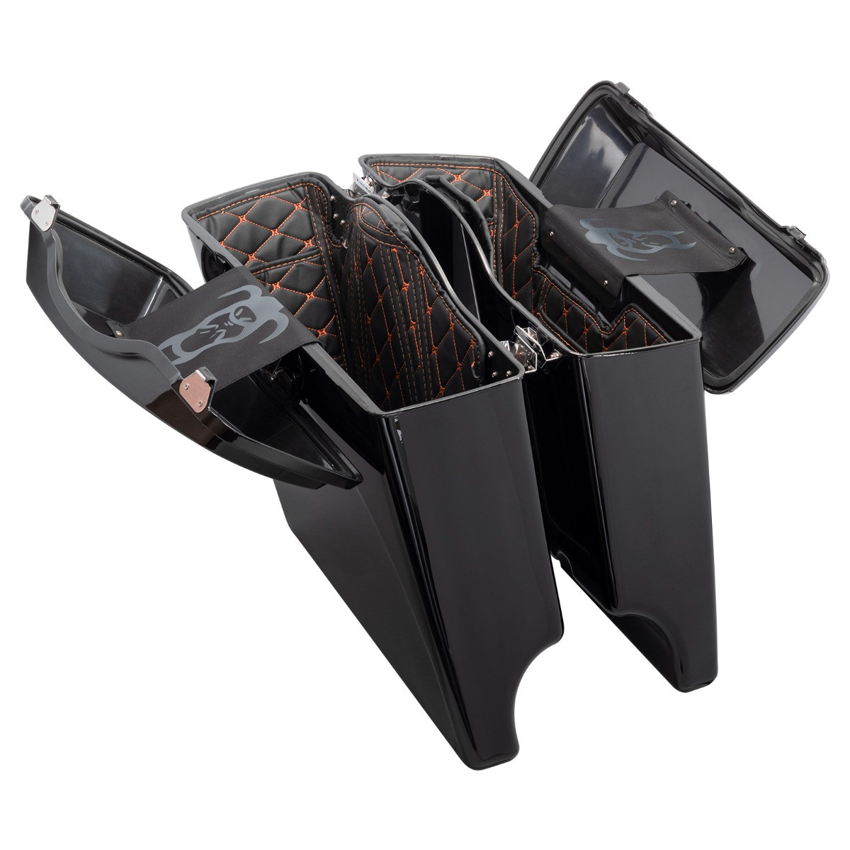 Hogworks Hogworkz® Aftermarket Stretched Saddlebag Liners '94-'13 | Black w/ Orange Stitching