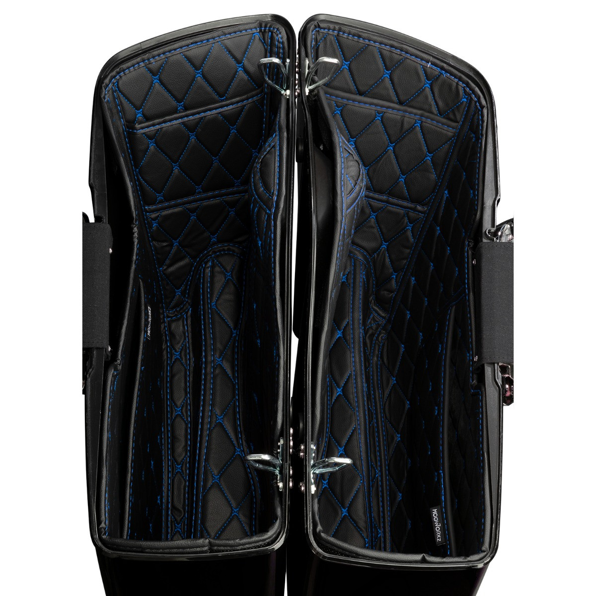 Hogworks Hogworkz® Tapered Stretched Saddlebag Liners '14-'25 | Black w/ Blue Stitching Fits Harley® Oem
