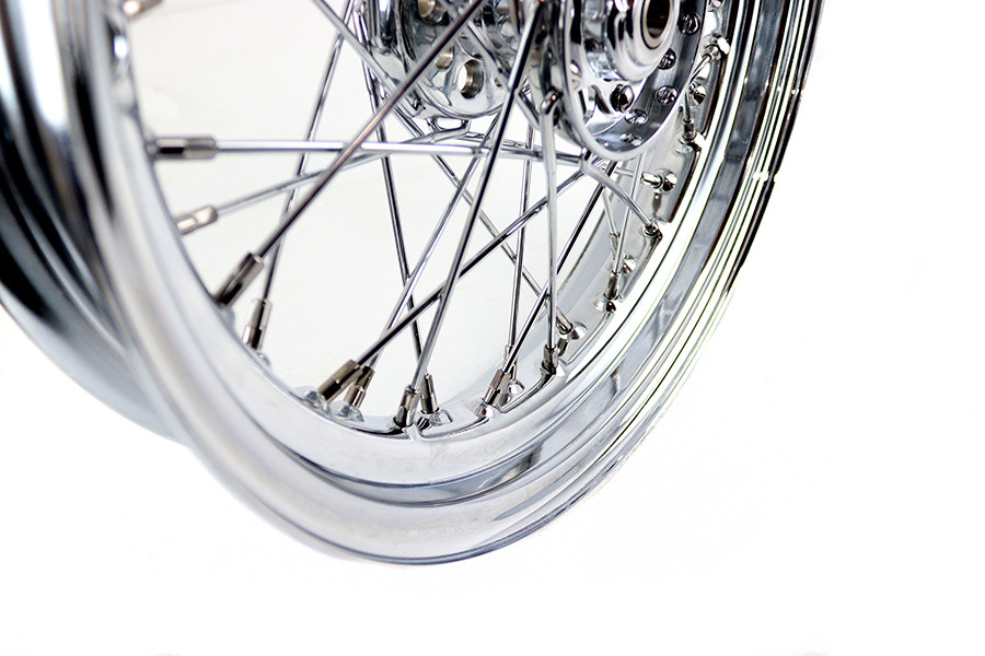 V-Twin #19472 - 16 inch x 3.00 inch Replica F-H Star Hub Wheel Chrome