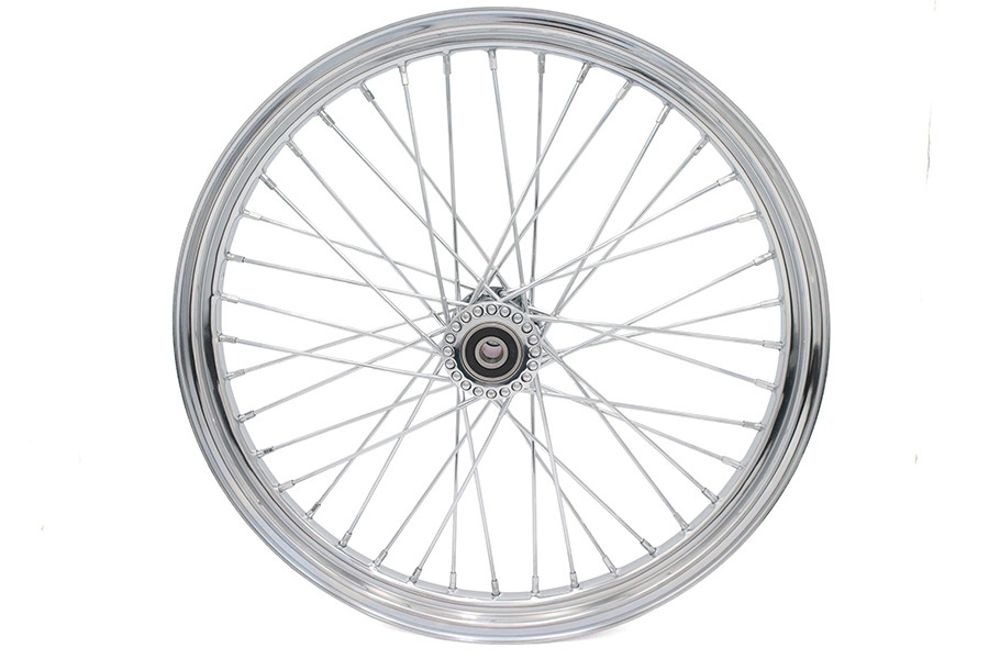 V-Twin #51696 - 21 inch x 2.15 inch Front Spool Wheel Chrome