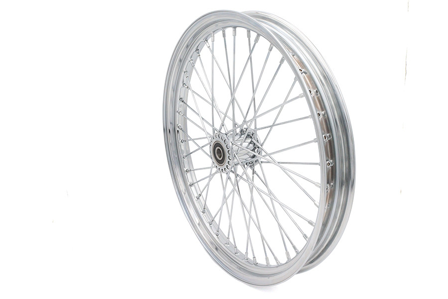 V-Twin #51696 - 21 inch x 2.15 inch Front Spool Wheel Chrome