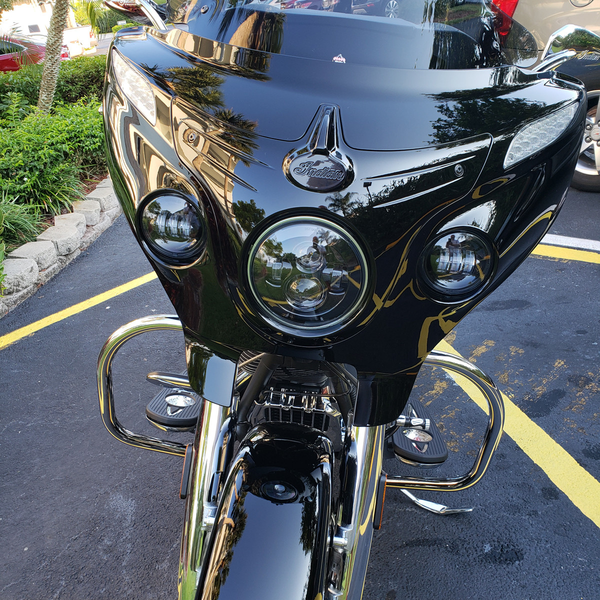 Hogworks 7" Led Black Headlight for Indian® Motorcycles