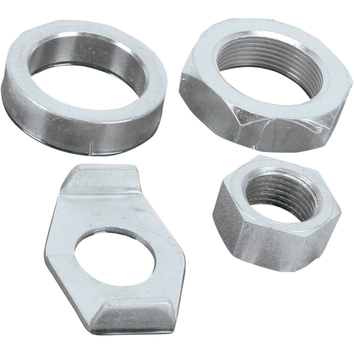 Colony #8161-4 - Nuts with Washers Kit - Rear/Axle - Hex - Cadmium Plated - '36-'72 Harley-Davidson