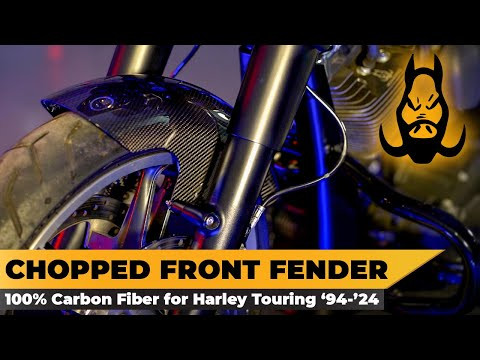 Hogworks Hogworkz® 100% Carbon Fiber Chopped Front Fender for Harley® Touring '96-'25
