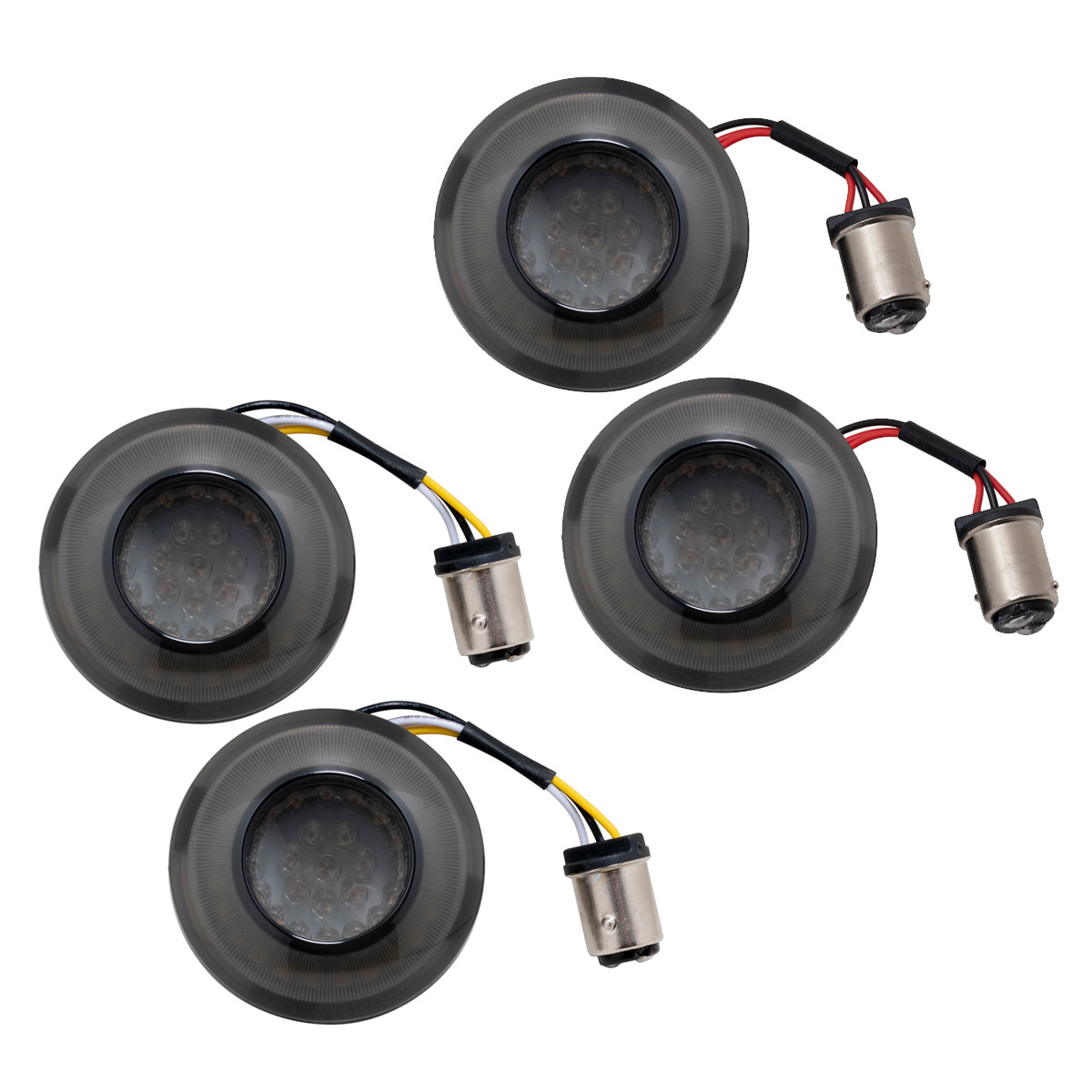 Hogworks Hogworkz® Halomaker® Led Front & Rear Turn Signals for Harley-davidson® | 1157 Base, Bullet Lens