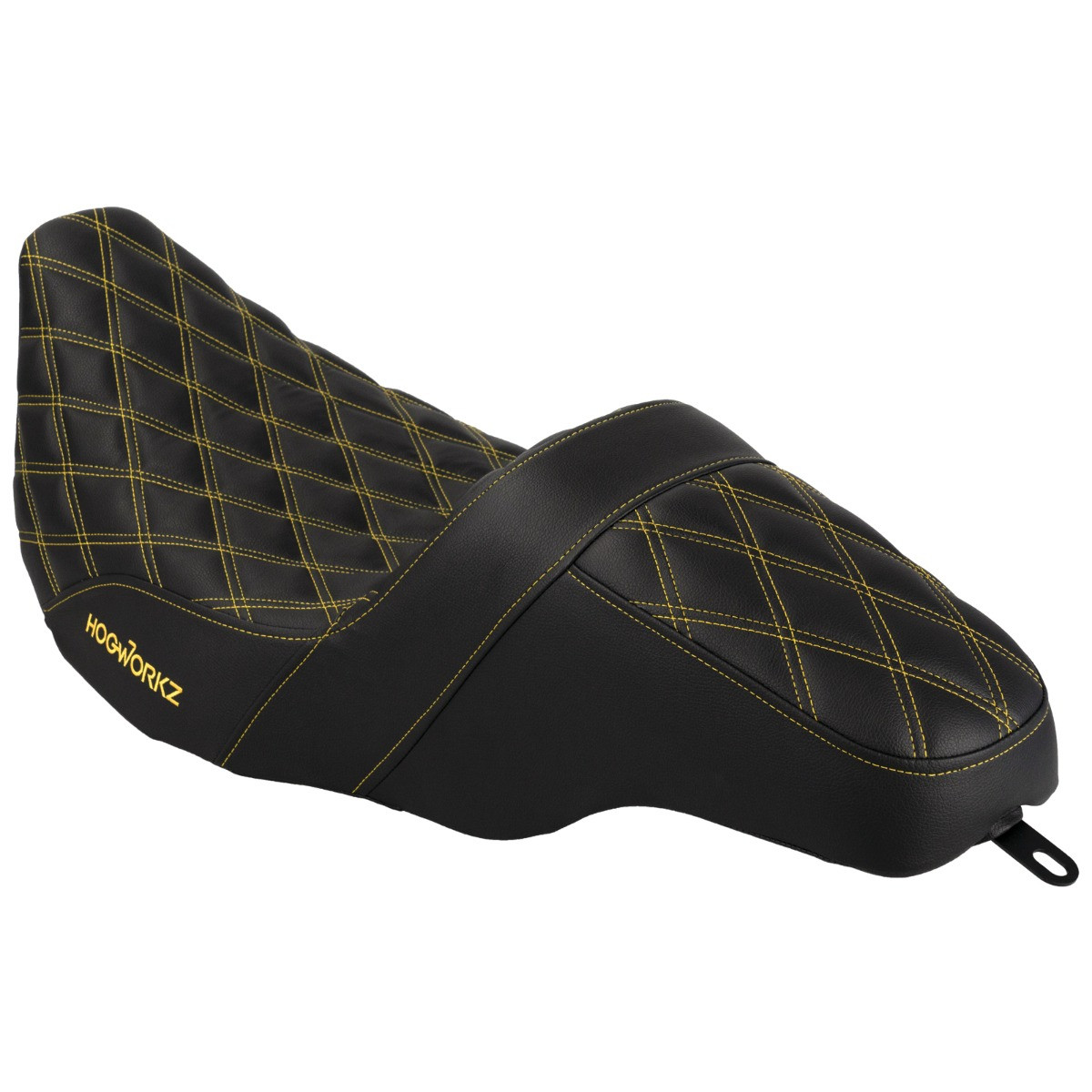 Hogworks Rise Up Seat for Harley® Touring '08-'25 (diamond / Gold Stitch)