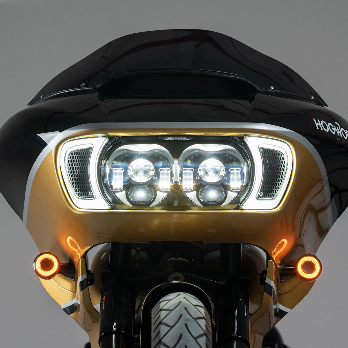 Hogworks Hogworkz® Halomaker Amberz Led Front Turn Signals for Harley-davidson® | 1157 Base, Bullet Lens