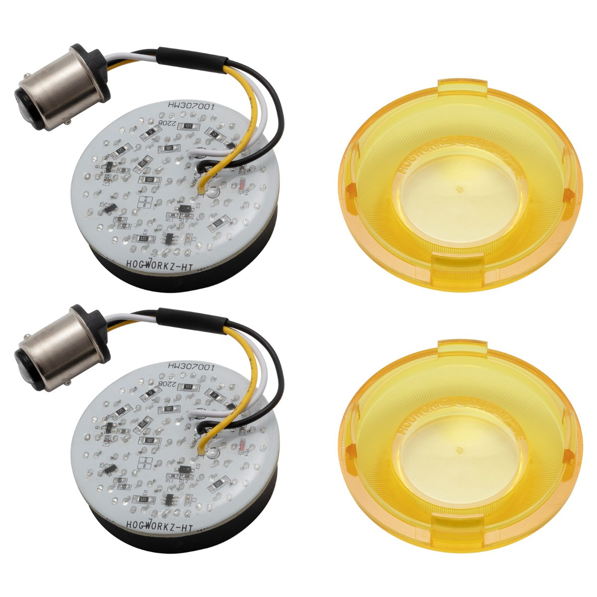 Hogworks Hogworkz® Halomaker Amberz Led Front Turn Signals for Harley-davidson® | 1157 Base, Bullet Lens