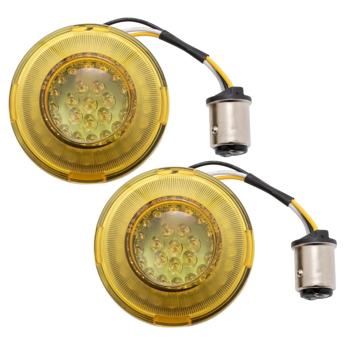 Hogworks Hogworkz® Halomaker Amberz Led Front Turn Signals for Harley-davidson® | 1157 Base, Bullet Lens