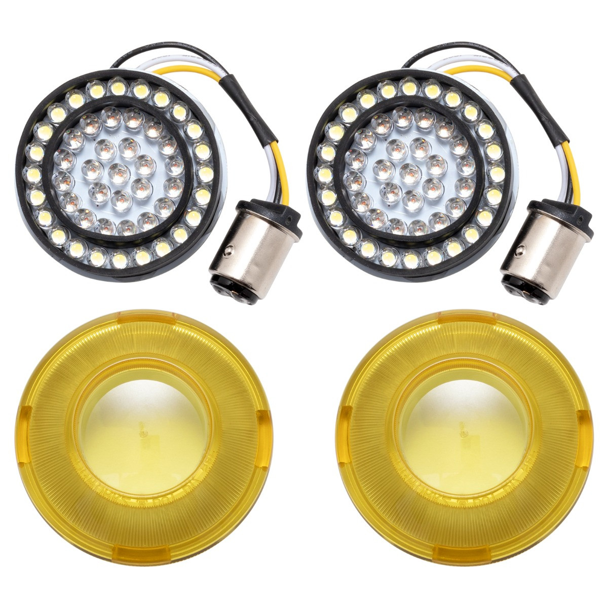 Hogworks Hogworkz® Halomaker Amberz Led Front Turn Signals for Harley-davidson® | 1157 Base, Bullet Lens