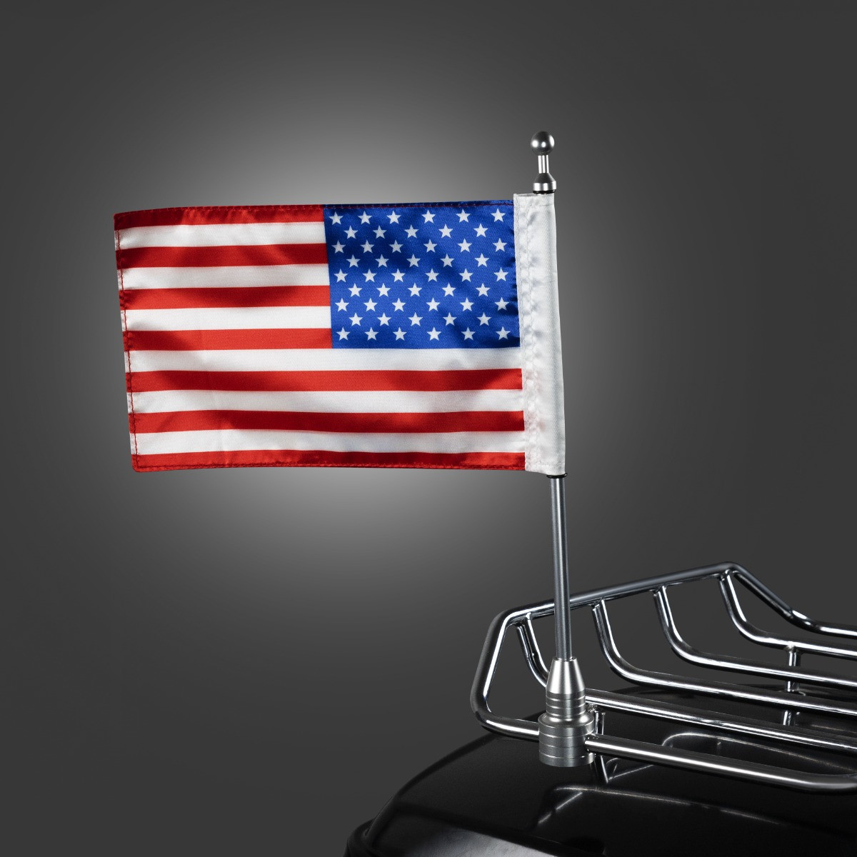 Hogworks Usa Flag / Pole with Luggage Rack Mount for Harley-davidson® | Chrome