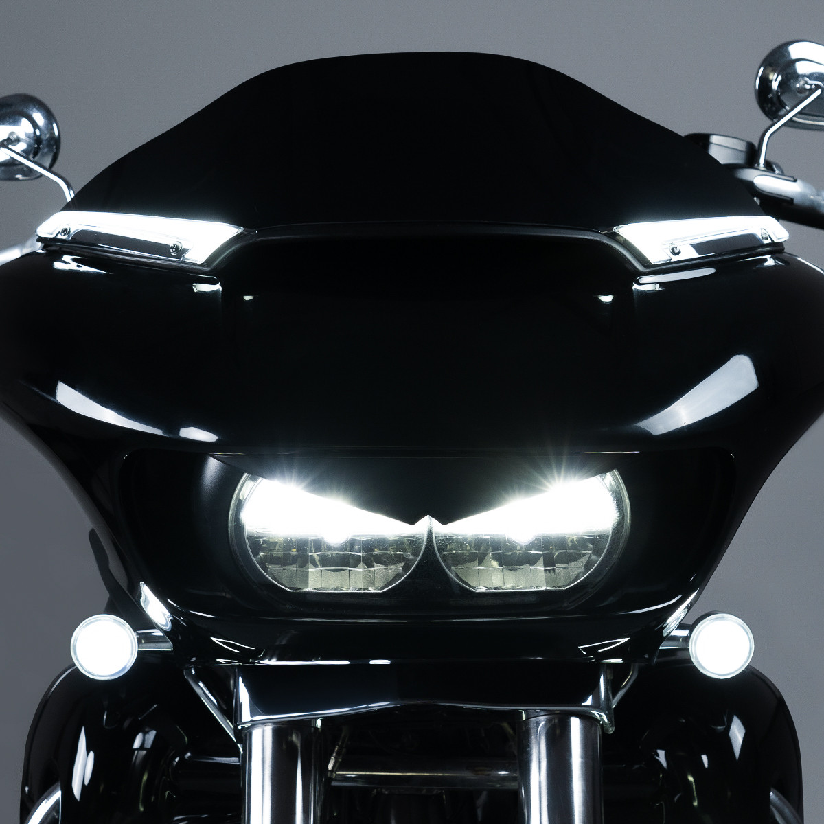 Hogworks Hogworkz® Lumipro Led Windshield Trim Lights for Harley® Road Glide '15-'25 | Chrome