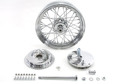 V-Twin - 16 inch x 3.00 inch Wheel and Brake Drum Assembly Chrome