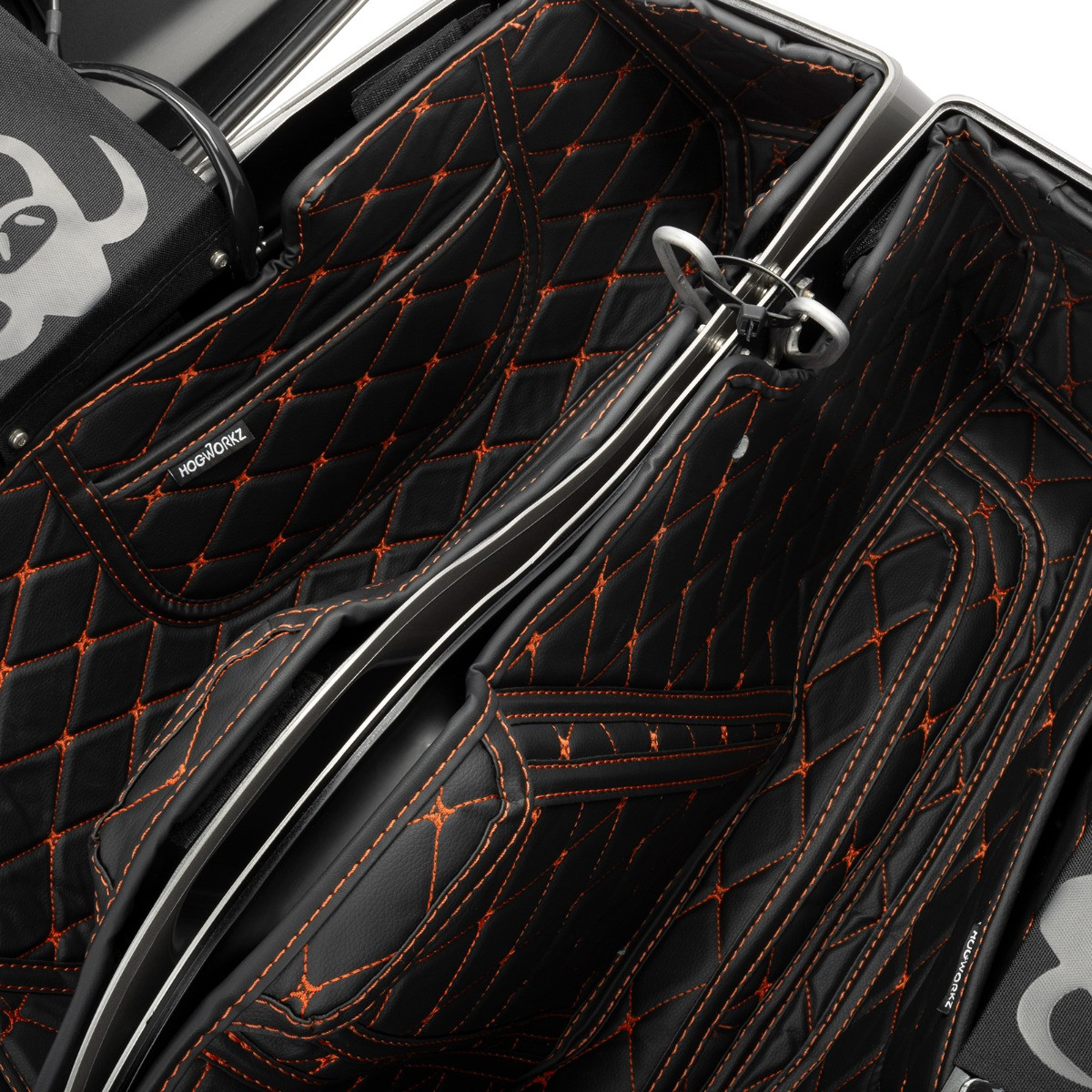 Hogworks Hogworkz® Saddlebag Liners for Harley® Street Glide & Road Glide '24-'25 | Black w/ Orange Stitching