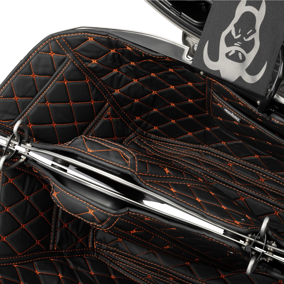 Hogworks Hogworkz® Saddlebag Liners for Harley® Street Glide & Road Glide '24-'25 | Black w/ Orange Stitching