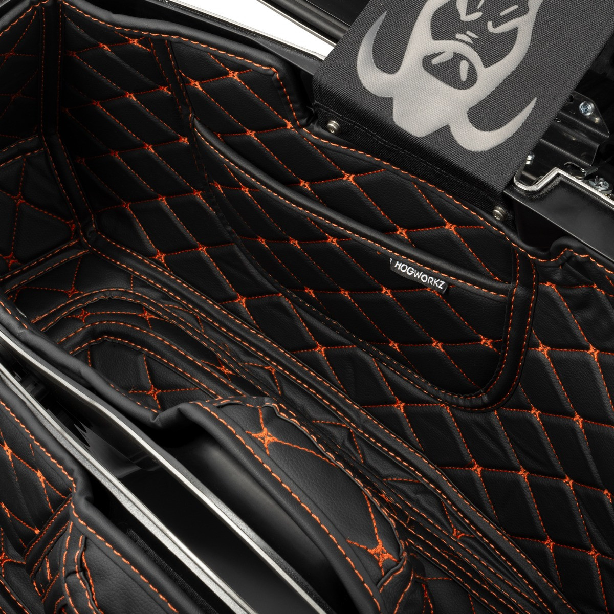 Hogworks Hogworkz® Saddlebag Liners for Harley® Street Glide & Road Glide '24-'25 | Black w/ Orange Stitching