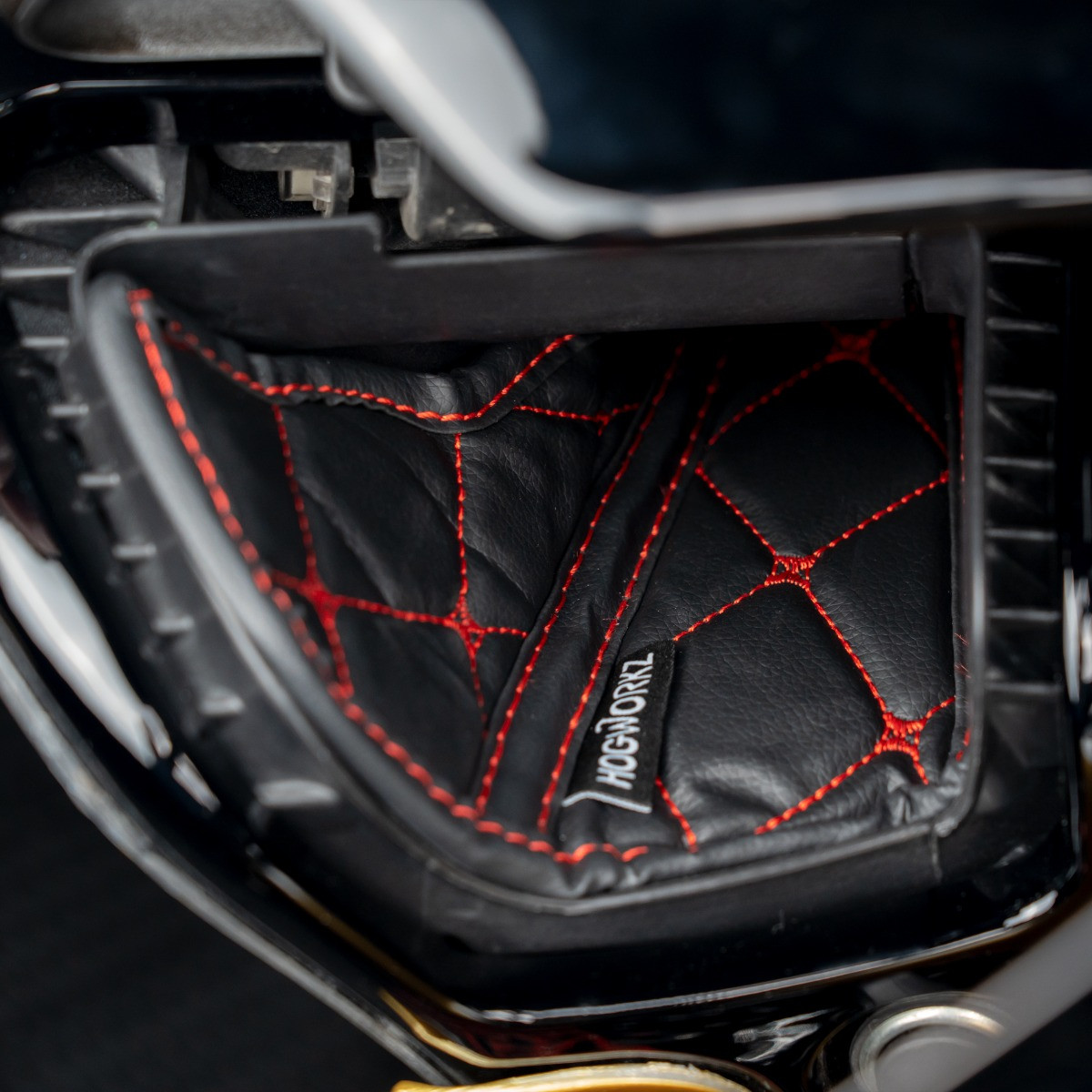 Hogworks Hogworkz® Compartment Liners for Harley® Road Glide '15-'25 | Black w/ Red Stitching