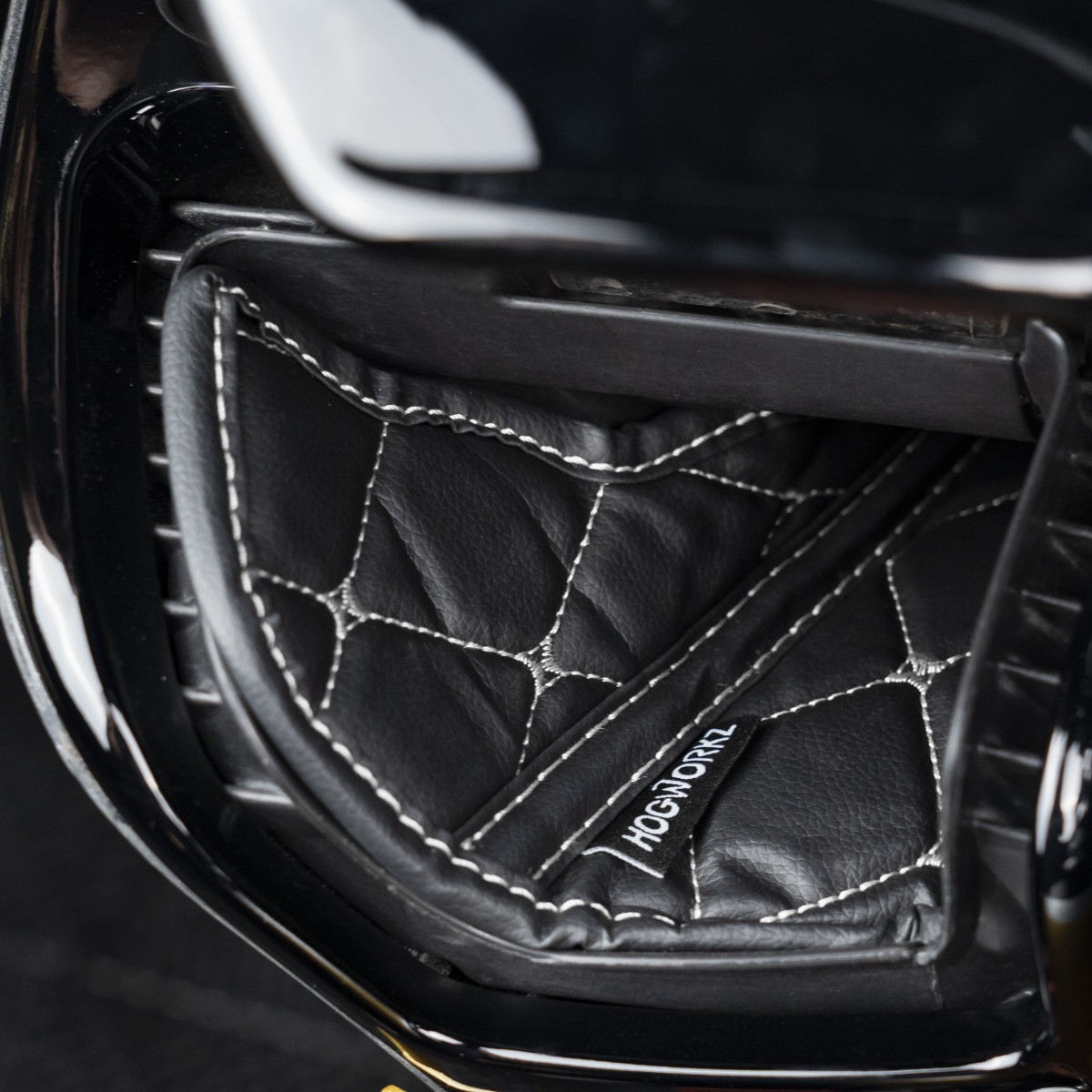 Hogworks Hogworkz® Compartment Liners for Harley® Road Glide '15-'25 | Black w/ Silver Stitching