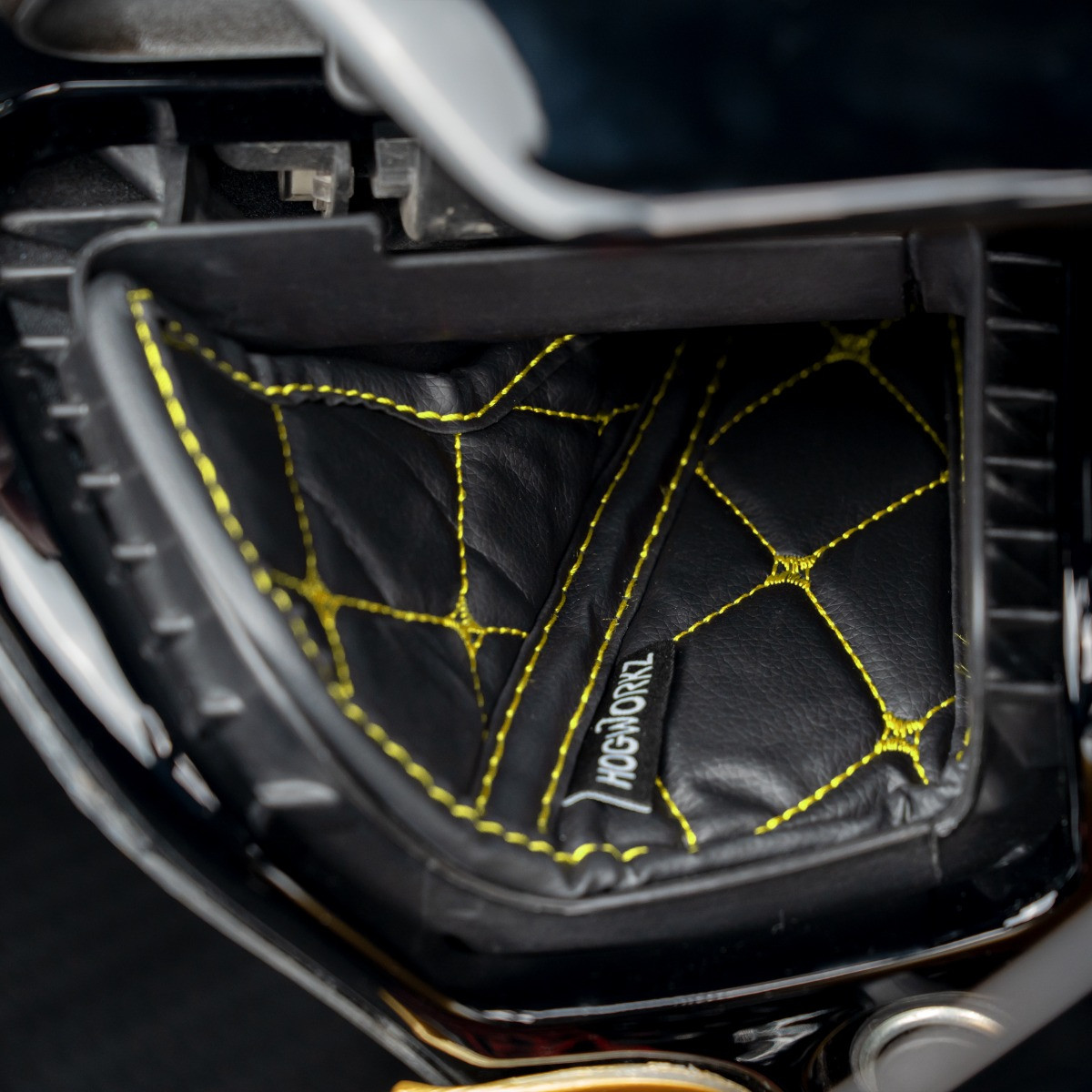 Hogworks Hogworkz® Compartment Liners for Harley® Road Glide '15-'25 | Black w/ Gold Stitching