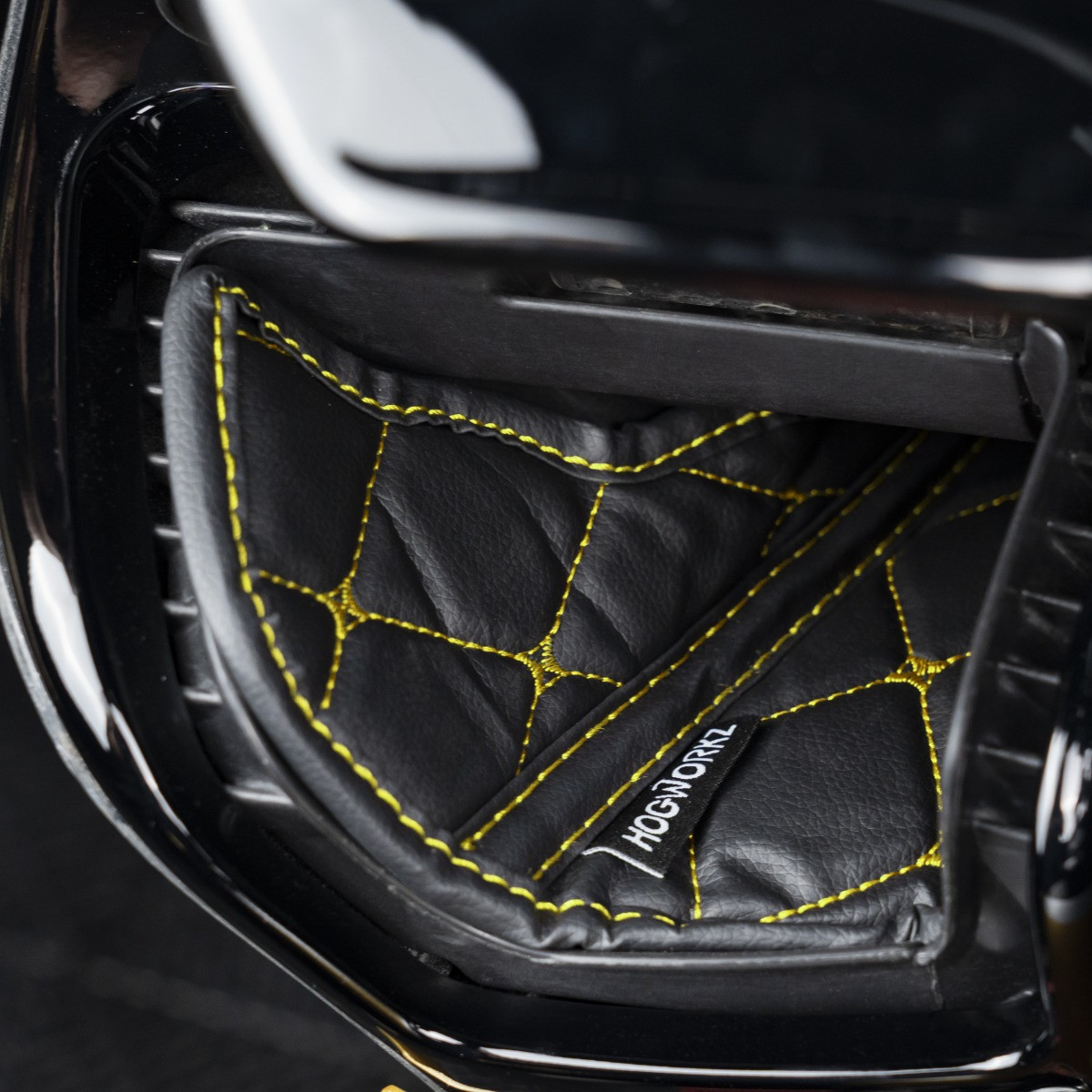 Hogworks Hogworkz® Compartment Liners for Harley® Road Glide '15-'25 | Black w/ Gold Stitching