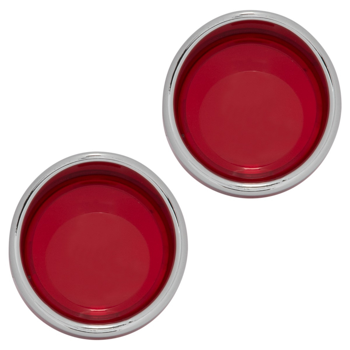 Hogworks Visor Turn Signal Trim Rings for Harley-davidson® Models | 1157 Bullet Style Lens ( Chrome / Red )