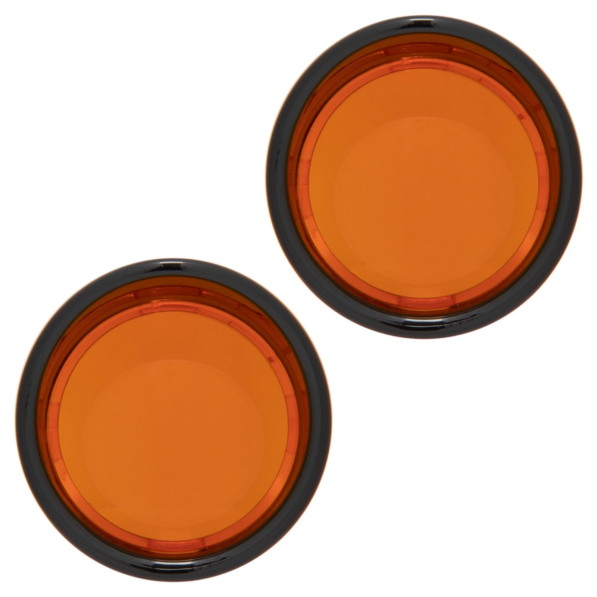 Hogworks Visor Turn Signal Trim Rings for Harley-davidson® Models | 1157 Bullet Style Lens ( Black / Amber )