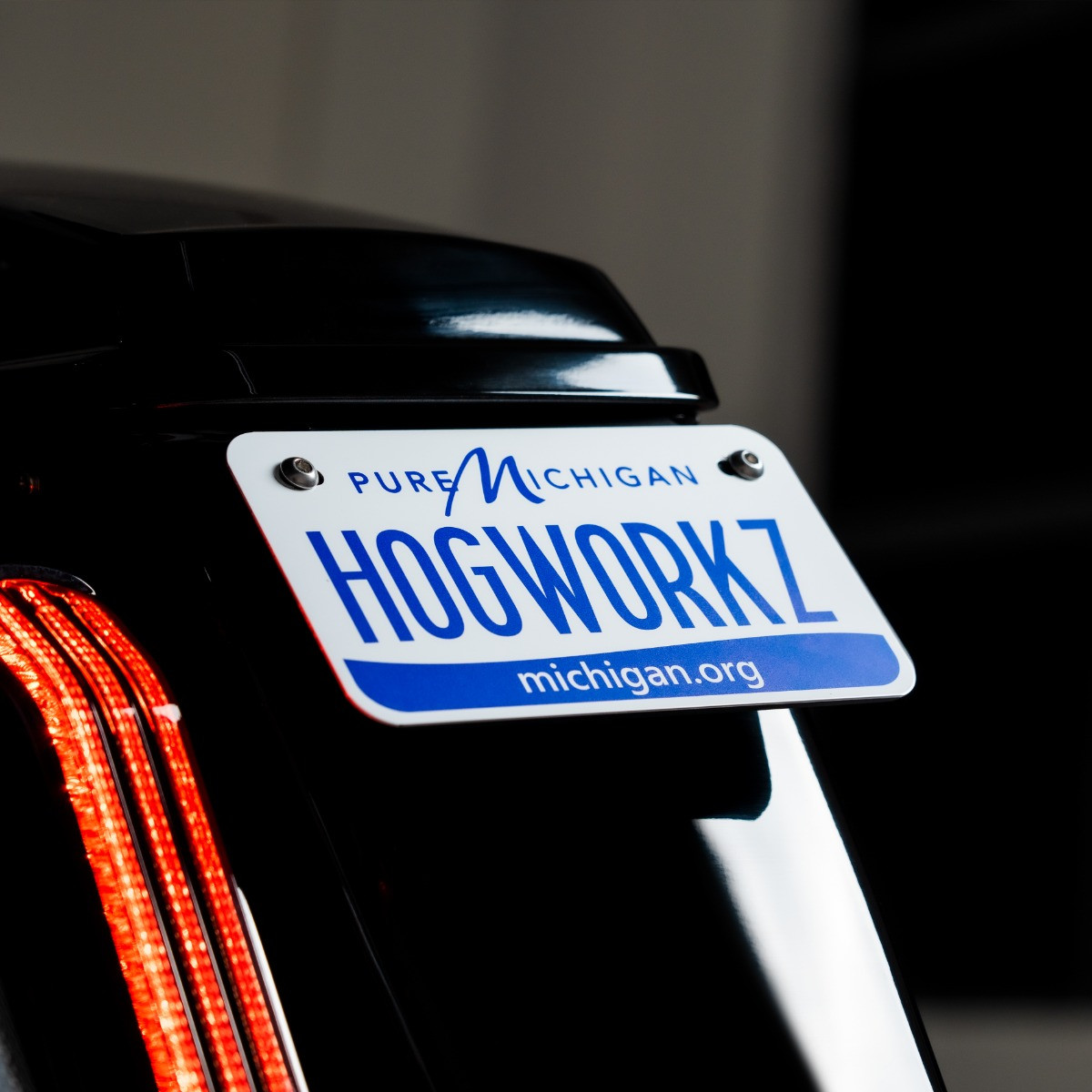 Hogworks Hogworkz® Horizontal Saddlebag License Plate Mount | Black