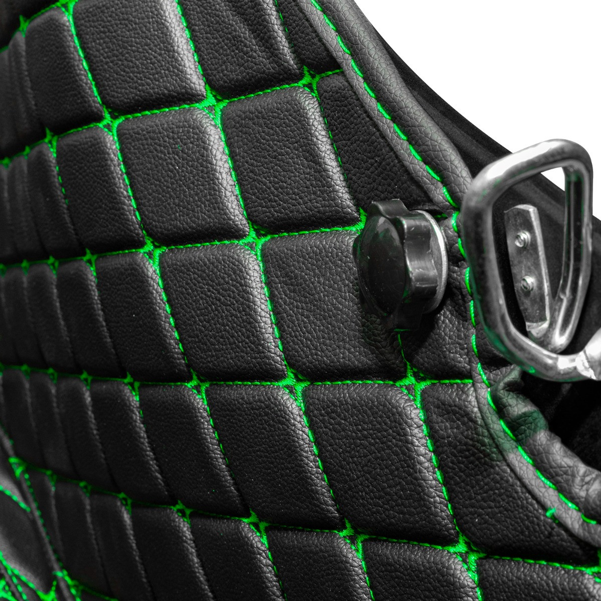 Hogworks Hogworkz® Aftermarket Stretched Saddlebag Liners '14-'25 | Black w/ Green Stitching