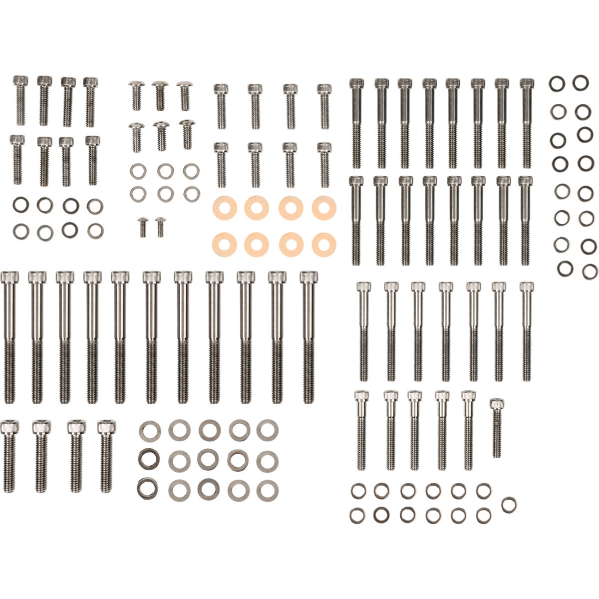Drag Specialties - Bolt Kit - Complete Motor - Knurled/Socket-Head - Black/Chrome - '04-'21 Sportster