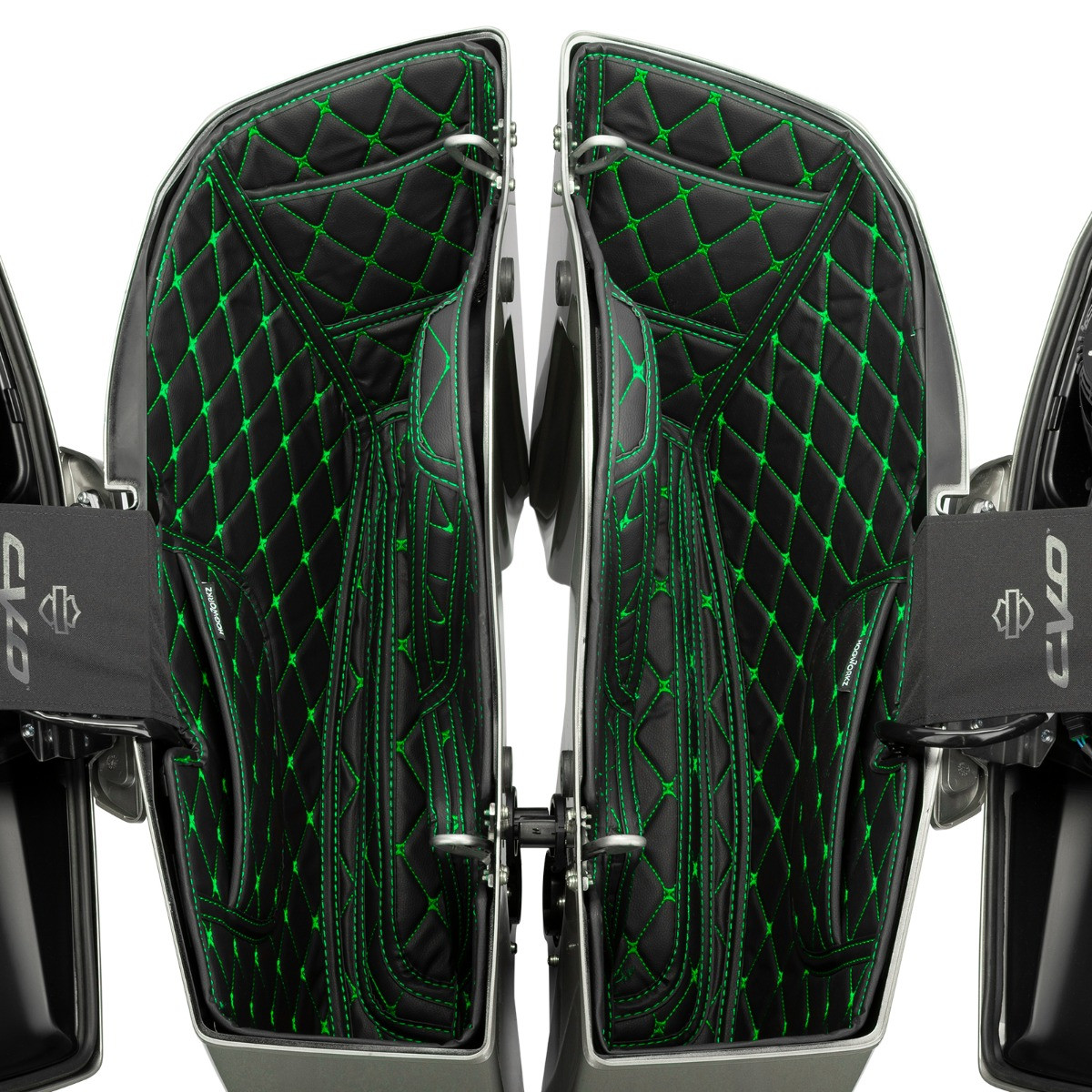 Hogworks Hogworkz® Saddlebag Liners for Harley® Cvo '23-'25 | Black w/ Green Stitching