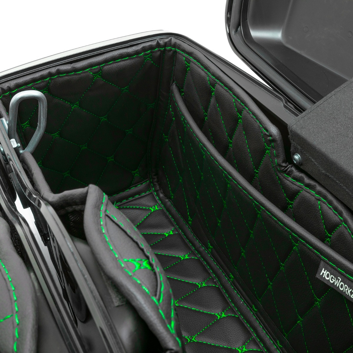 Hogworks Hogworkz® Standard Saddlebag Liners '14-'25 | Black w/ Green Stitching Fits Harley® Oem