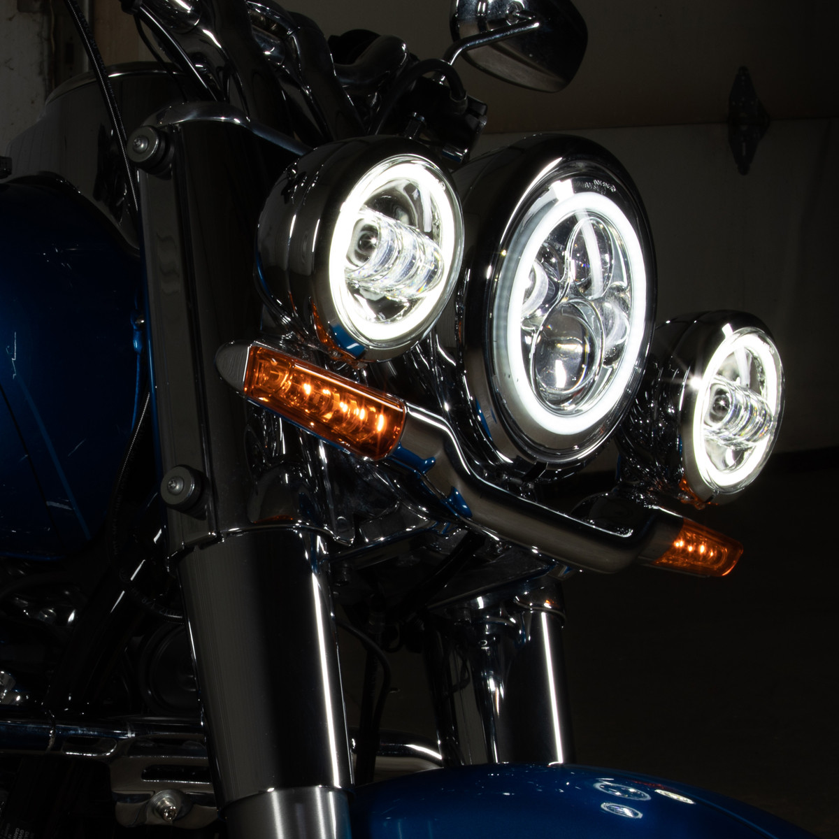 Hogworks 7" Led Chrome Halomaker® Headlight for Harley® Softail '18-'25
