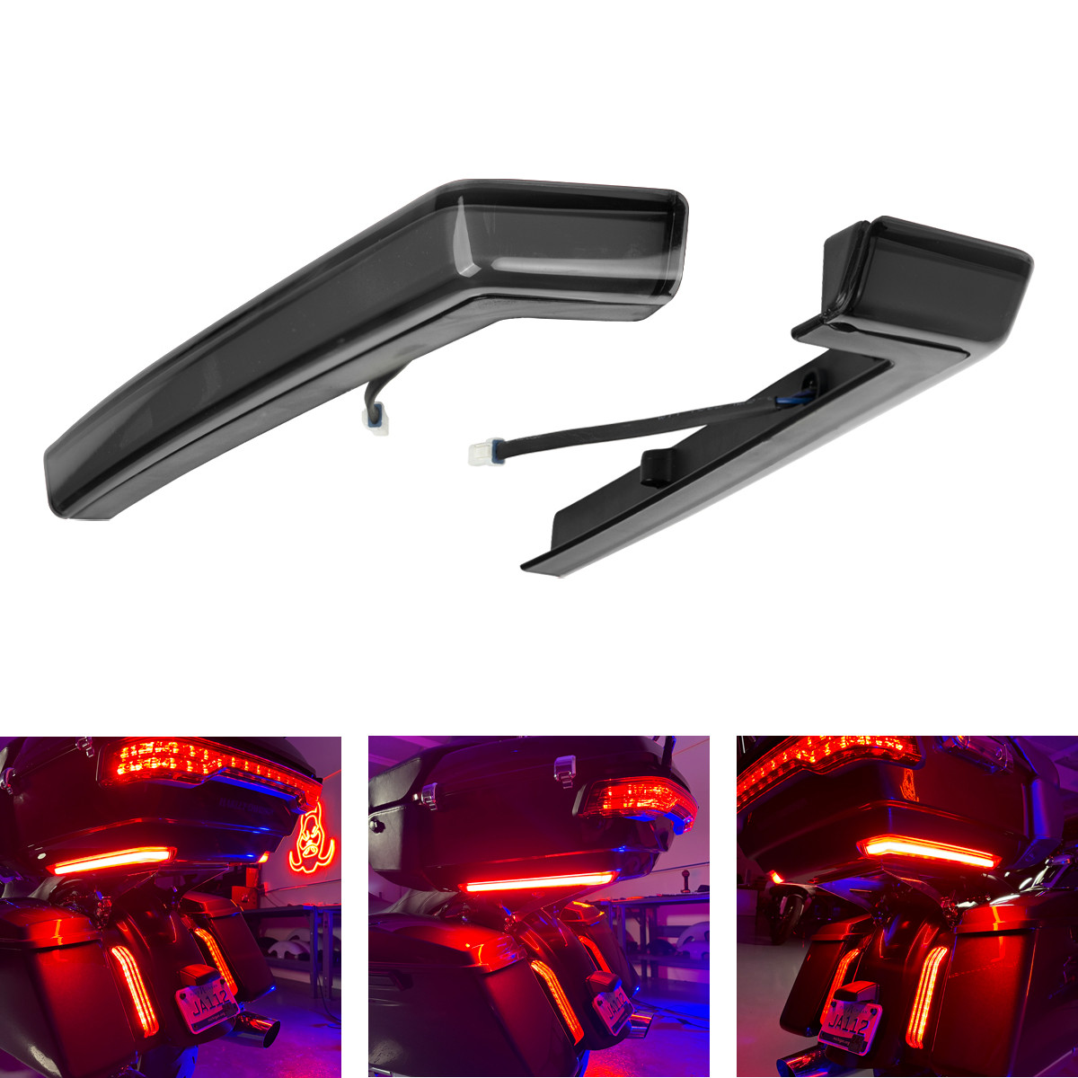 Hogworks Hogworkz® Lumipro Led Side Markers for Harley® '14-'25 Oem King Tour Pack - Smoked