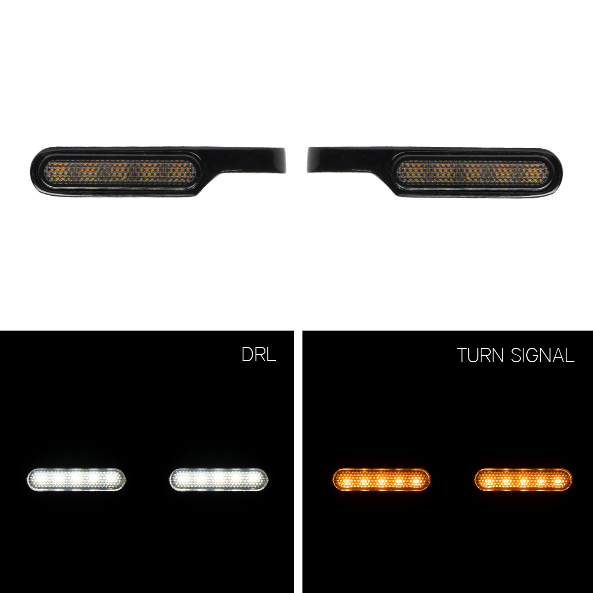 Hogworks Led Handlebar Turn Signals & Drl for Harley® (hydraulic Clutch) | Black