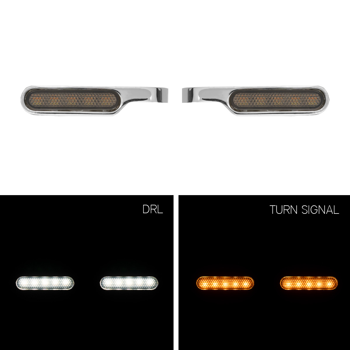 Hogworks Led Handlebar Turn Signals & Drl for Harley® (hydraulic Clutch) | Chrome