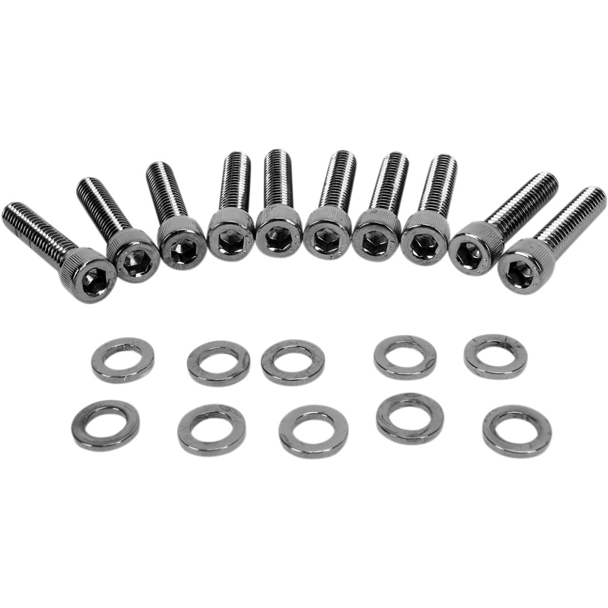 Drag Specialties - Bolt Kit - Cam Cover - Knurled - Black/Chrome - '99-'17 Twin Cam