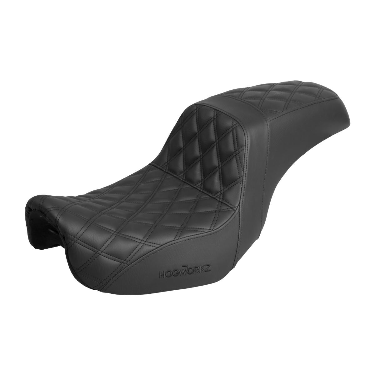 Hogworks Rise Up Seat for Harley® Dyna '06-'17 (diamond / Black Stitch)