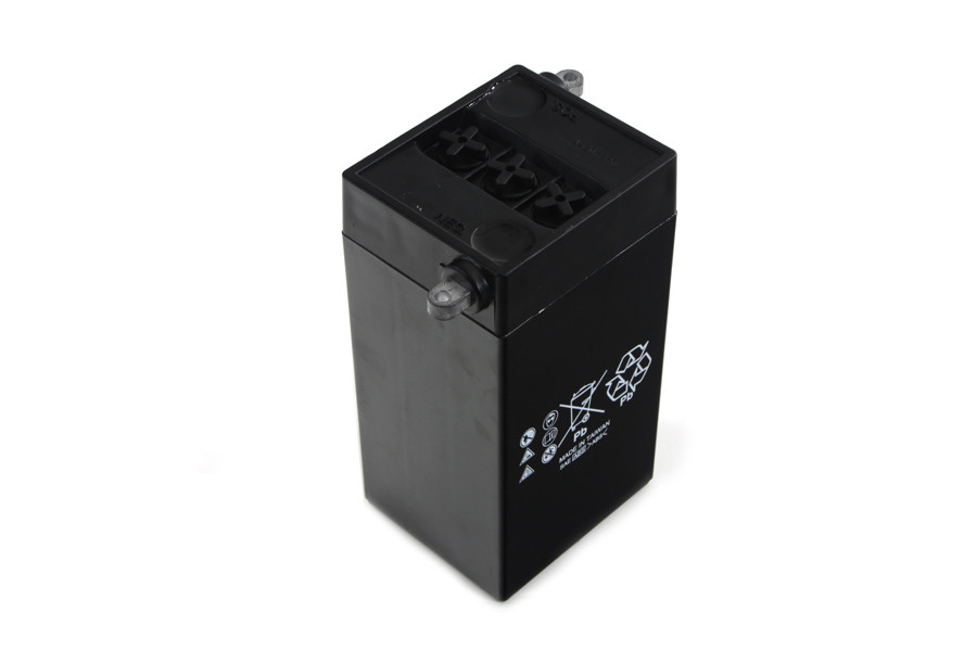 V-Twin - H-2 6 Volt Battery without Vent Tube Black