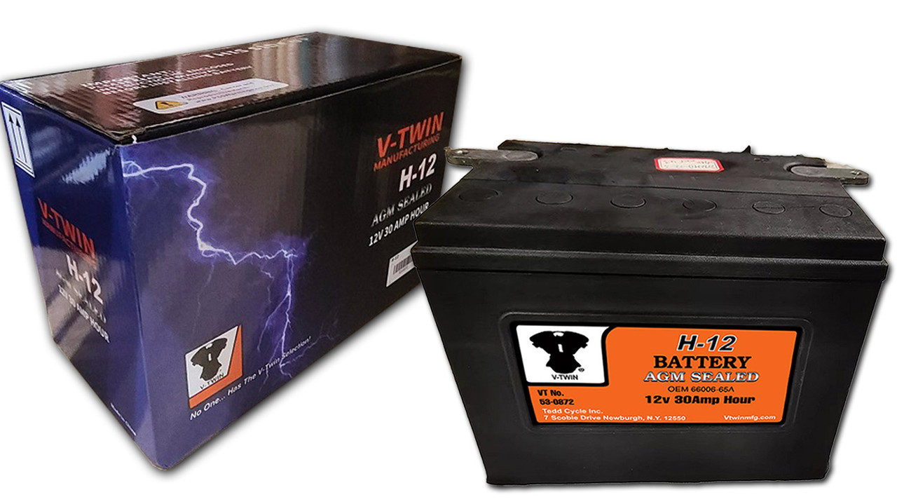 V-Twin #HVTHD-12 - H-12 Sealed AGM Battery