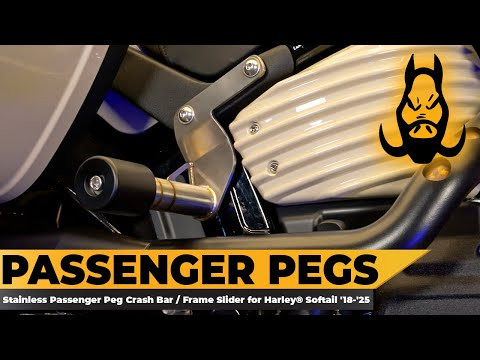Hogworks Stainless Passenger Peg Crash Bar / Frame Slider for Harley® Softail '18-'25