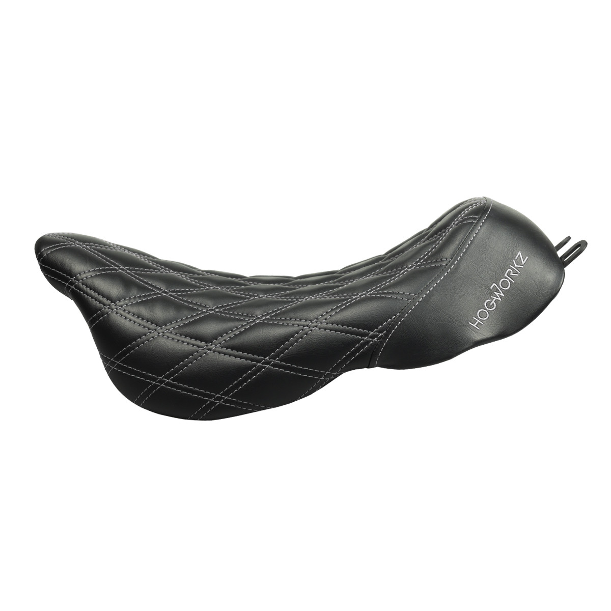 Hogworks Alpha Solo Seat for Harley® Touring '08-'25 (diamond / Silver Stitch)