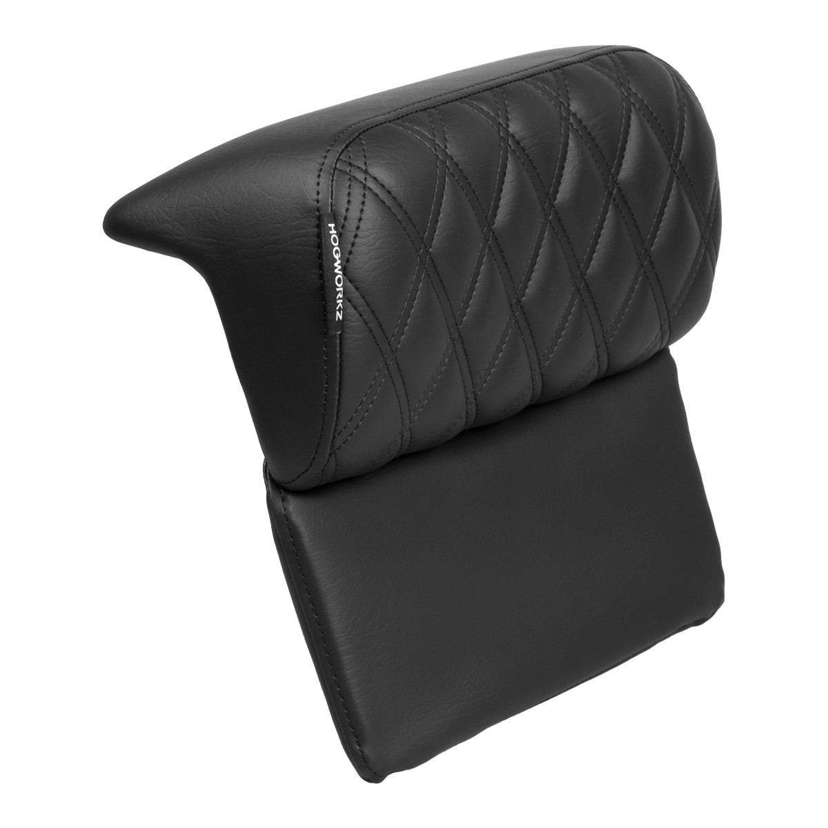 Hogworks Hogworkz® Diamond Stitched Slim Tour Pack Backrest Pad | Black Stitching