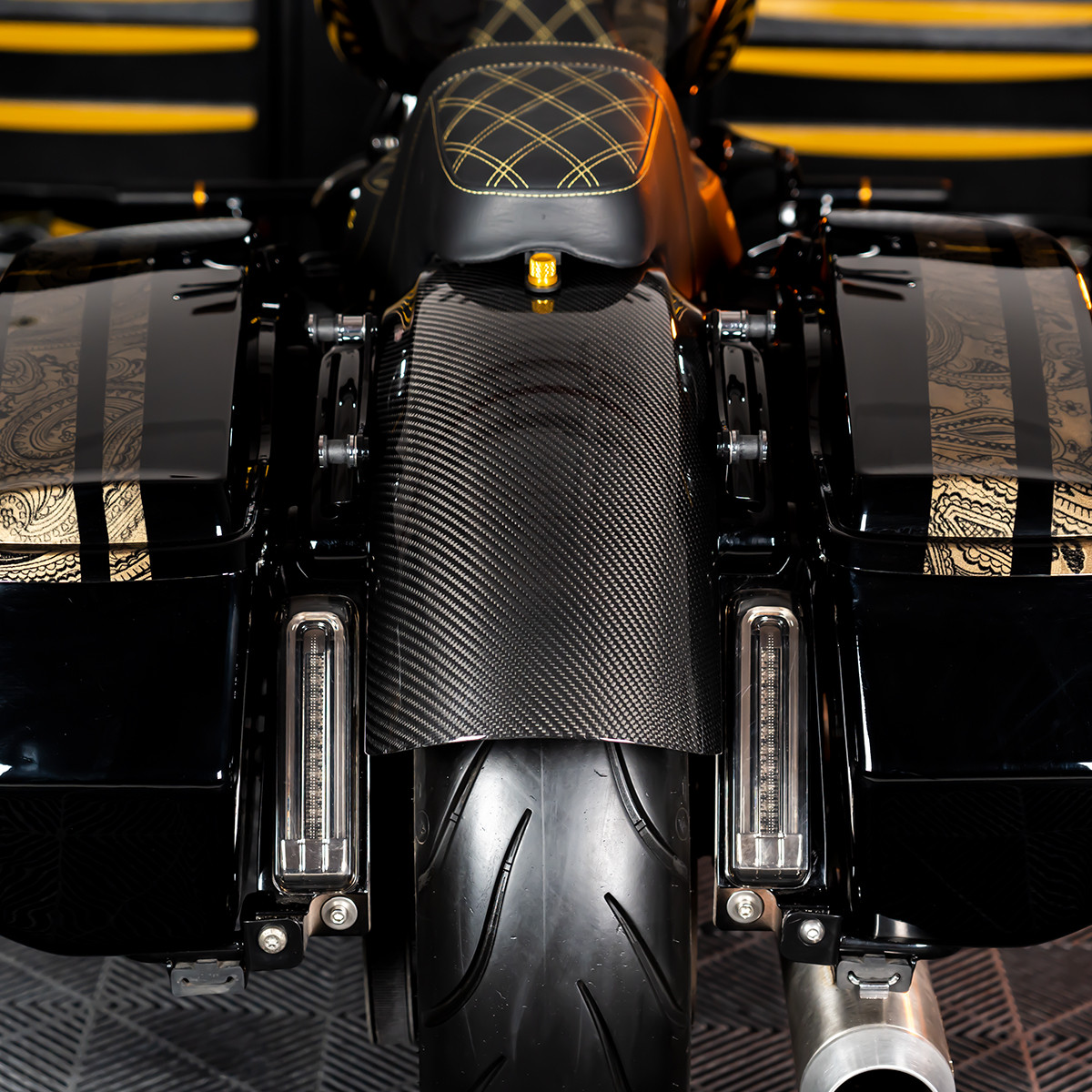 Hogworks Hogworkz® 100% Carbon Fiber Chopped Rear Fender for Harley® Touring '09-'25